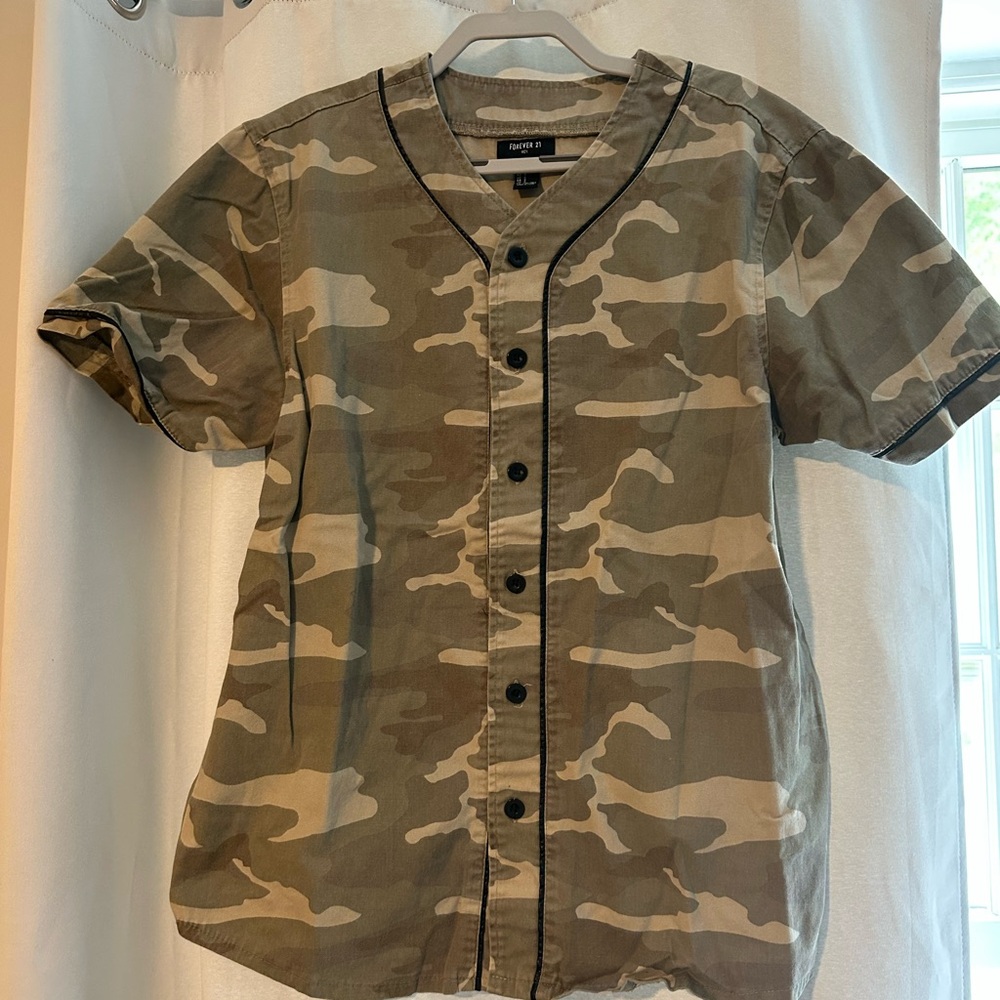 Forever 21 Tan Camouflage Shirt